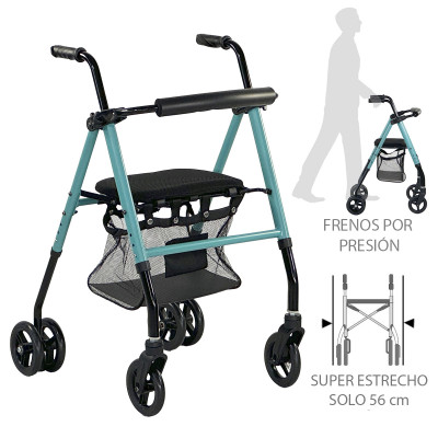 Rollator con frenos por presión ZEN HI-LOW