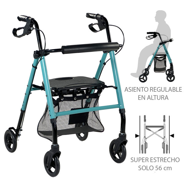 Rollator con frenos por manetas ZEN Slim