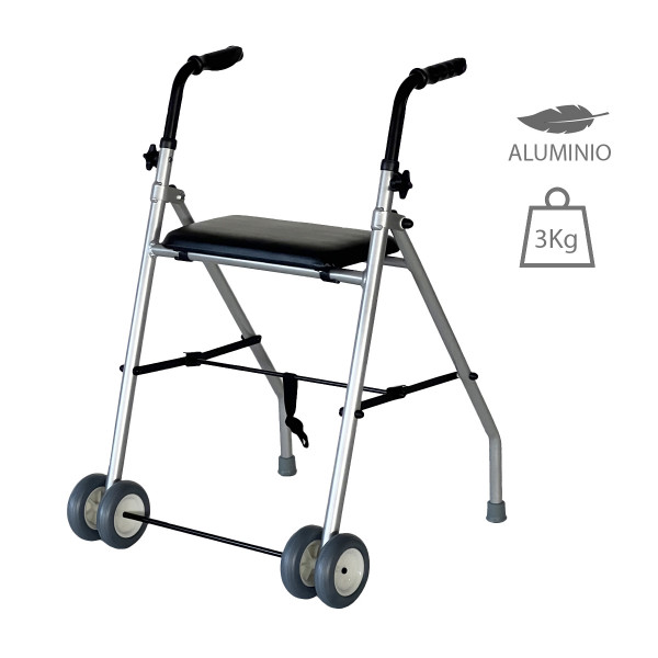 Andador de aluminio con asiento