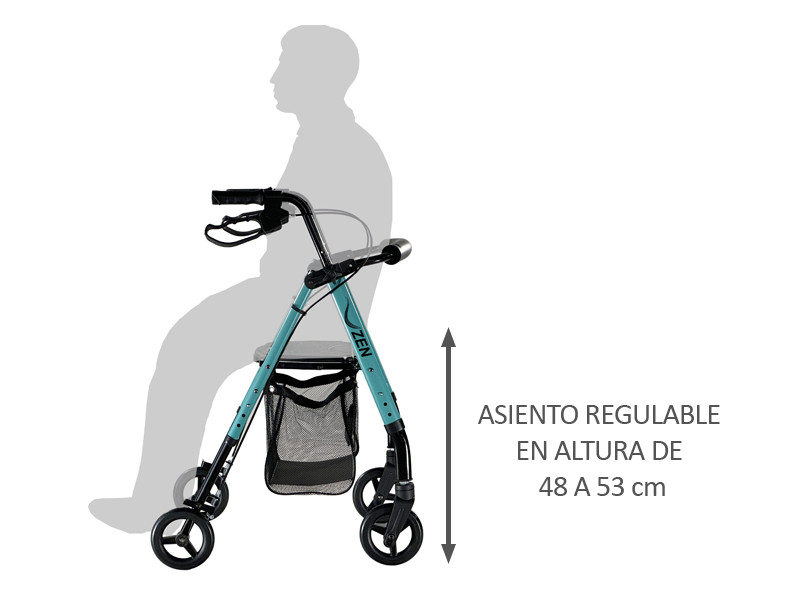 Rollator con frenos por manetas ZEN Slim